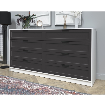 Kомод Тренд КТ-К197 (Белый ЛДСП/ Пепел ЛМДФ) Ш1965 В1020 Г451